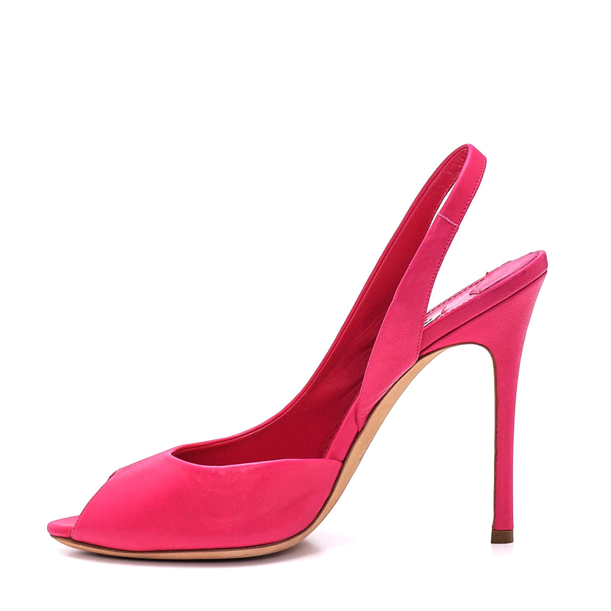 Miu Miu - Fuchsia Leather Slingback Pumps